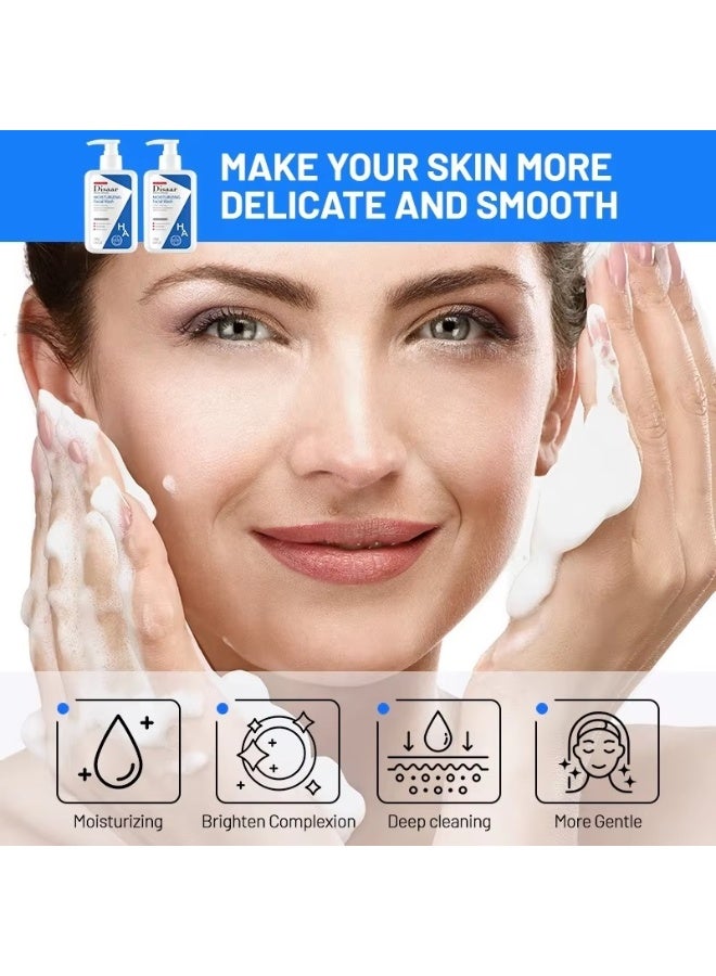 Disaar Moisturizing Facial Wash 200 g Hyaluronic Acid Ceramide Amino Acid Essence Face Clean Foam Deep Brighten Complexion Care - Image 3