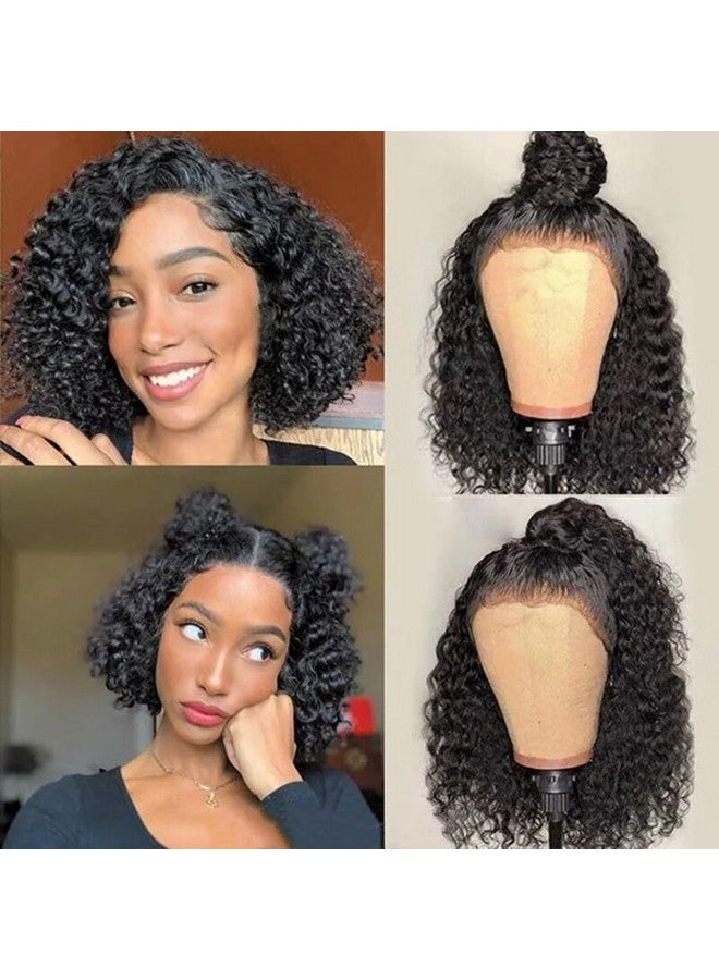 SODLIS Short Curly Bob Wig Human Hair 13X4 Lace Front Wigs Human Hair Bob Wig For Black Women Brazilian Virgin Pixie Cut Curly Wave Lace Front Wigs Human Hair Pre Plucked Natural Hairline (8 Inch) - Image 1