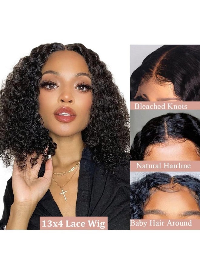SODLIS Short Curly Bob Wig Human Hair 13X4 Lace Front Wigs Human Hair Bob Wig For Black Women Brazilian Virgin Pixie Cut Curly Wave Lace Front Wigs Human Hair Pre Plucked Natural Hairline (8 Inch) - Image 2