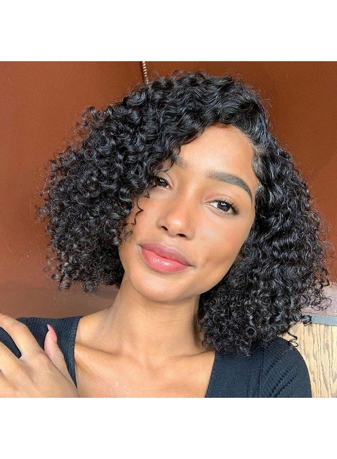 SODLIS Short Curly Bob Wig Human Hair 13X4 Lace Front Wigs Human Hair Bob Wig For Black Women Brazilian Virgin Pixie Cut Curly Wave Lace Front Wigs Human Hair Pre Plucked Natural Hairline (8 Inch) - Image 4