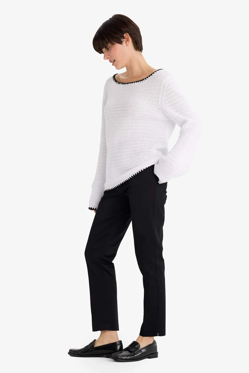 ديفاكتو Cigarette Fit Regular Leg Satin Trousers