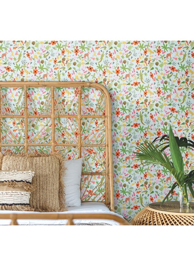 RoomMates Holalola Selva Blue Peel And Stick Wallpaper Rmk12158Rl  - Image 1