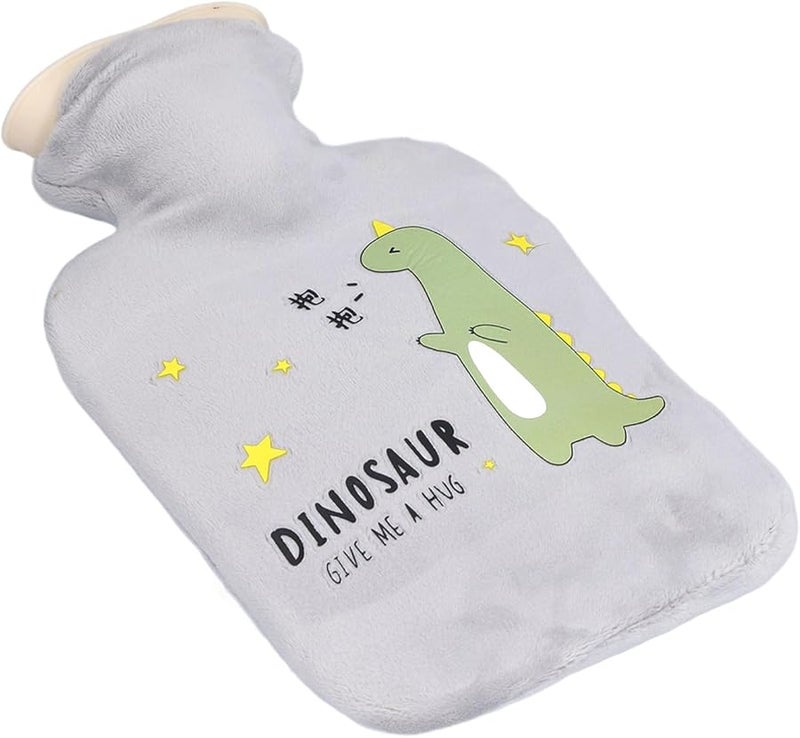 Dinosaur Cartoon Hot Water Bottle 500ml Leak Proof For Muscle Soreness Gray - Image 4