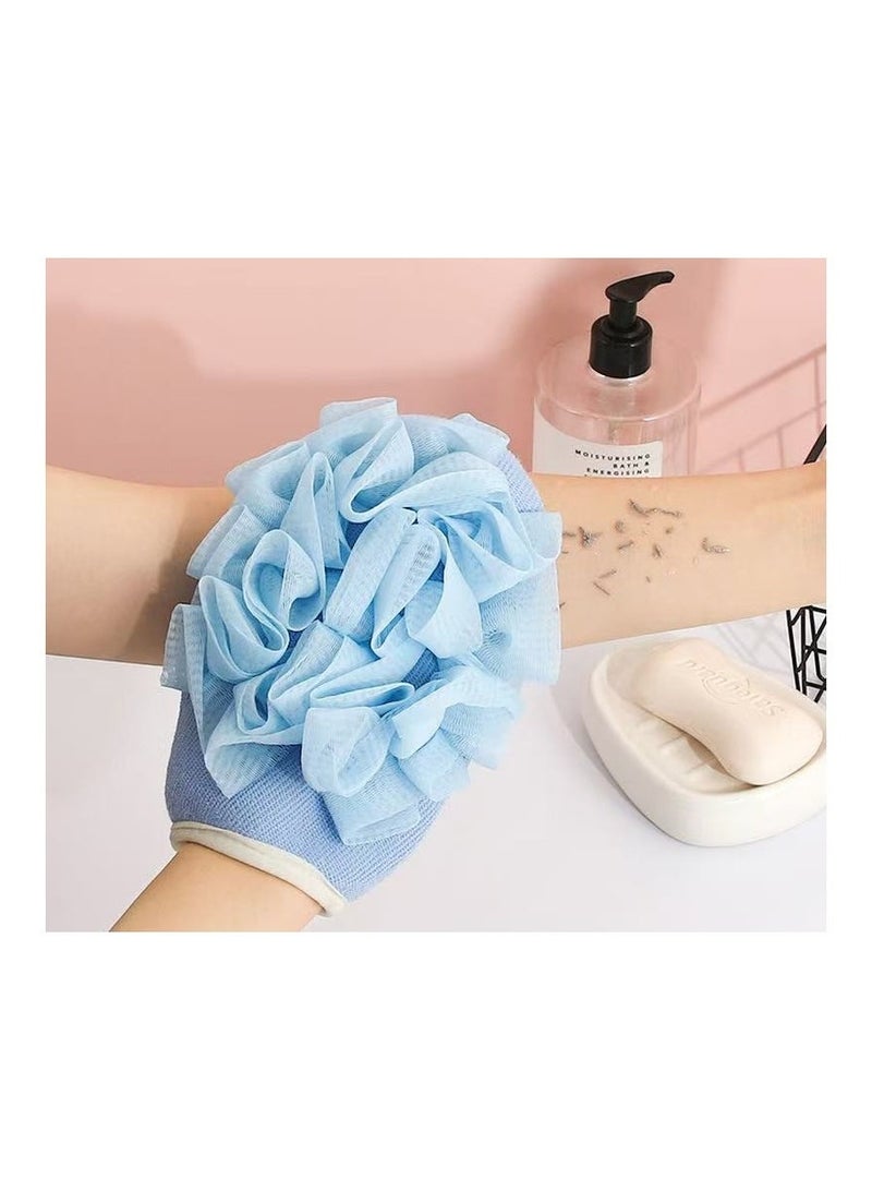 2Pcs Exfoliating Glove with Loofah Sponge，2 In 1 Double Sided Bath Sponge，Exfoliating Bath Gloves Loofah Exfoliating Body Scrubber Bath Sponges for Shower Women/Men Exfoliating Gloves for Body Dead Skin Shower Sponge - Image 2