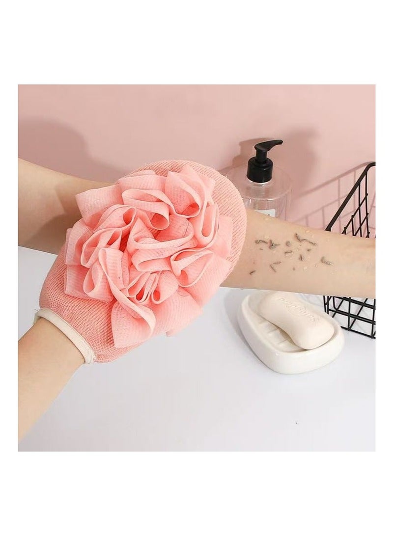 2Pcs Exfoliating Glove with Loofah Sponge，2 In 1 Double Sided Bath Sponge，Exfoliating Bath Gloves Loofah Exfoliating Body Scrubber Bath Sponges for Shower Women/Men Exfoliating Gloves for Body Dead Skin Shower Sponge - Image 3