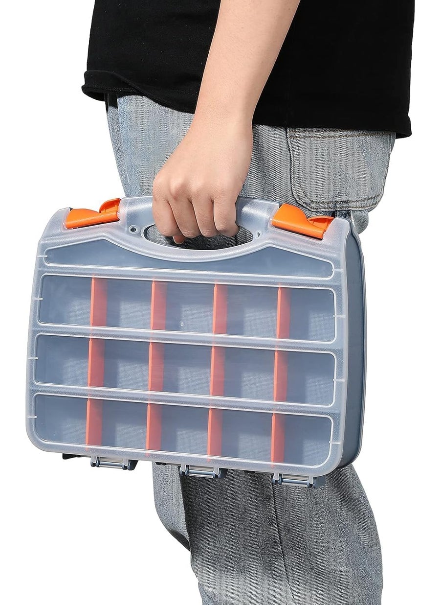 TORIOX - Toriox Professional Tool Storage Box Multi Compartments HandAway Tools Box to Keep Your Organized Tools Hardware Screws Bolts Nails Beads More Storage Box Double Side Tool Organizer - Image 1