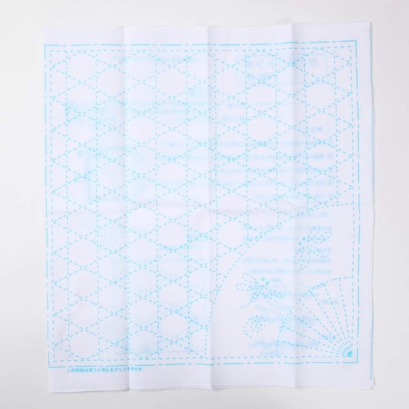 DARUMA Sashiko kit, Yokota Sashiko Thread and Template Yume Fukin with Original English Manual, Fabric, Japanese Textile (Navy Thread/White Dishcloth 2) - Image 2
