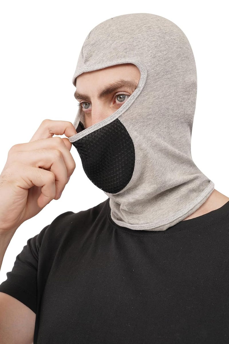 PrimeBox Helmet Face Mask Full Cover Bike Riding Cotton Anti-Dust Protection Neck Gaiter Stylish Black Biker Mask Pack of 1 Balaclava for Men - Image 4