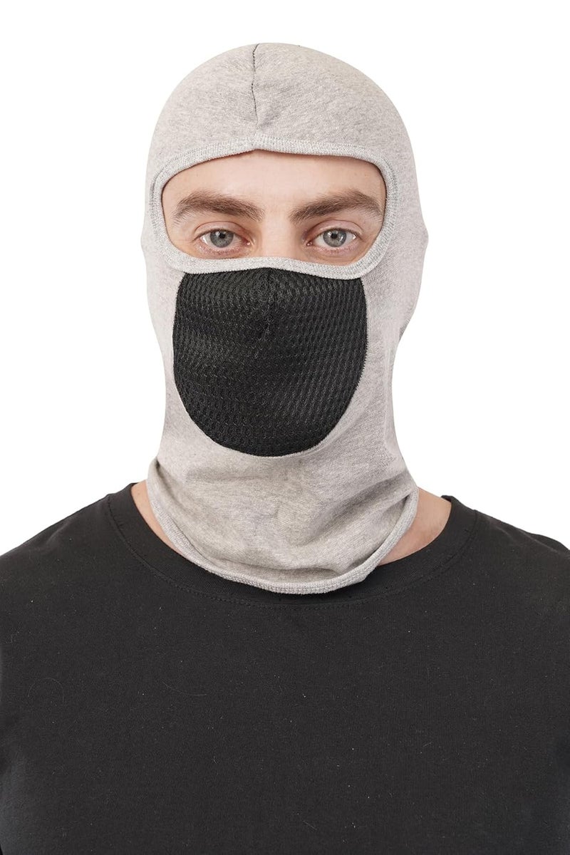 PrimeBox Helmet Face Mask Full Cover Bike Riding Cotton Anti-Dust Protection Neck Gaiter Stylish Black Biker Mask Pack of 1 Balaclava for Men - Image 1