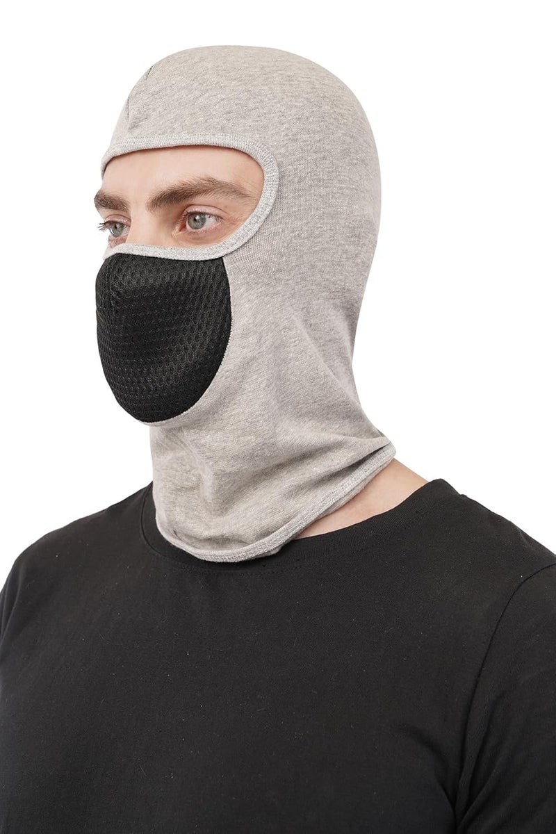 PrimeBox Helmet Face Mask Full Cover Bike Riding Cotton Anti-Dust Protection Neck Gaiter Stylish Black Biker Mask Pack of 1 Balaclava for Men - Image 3