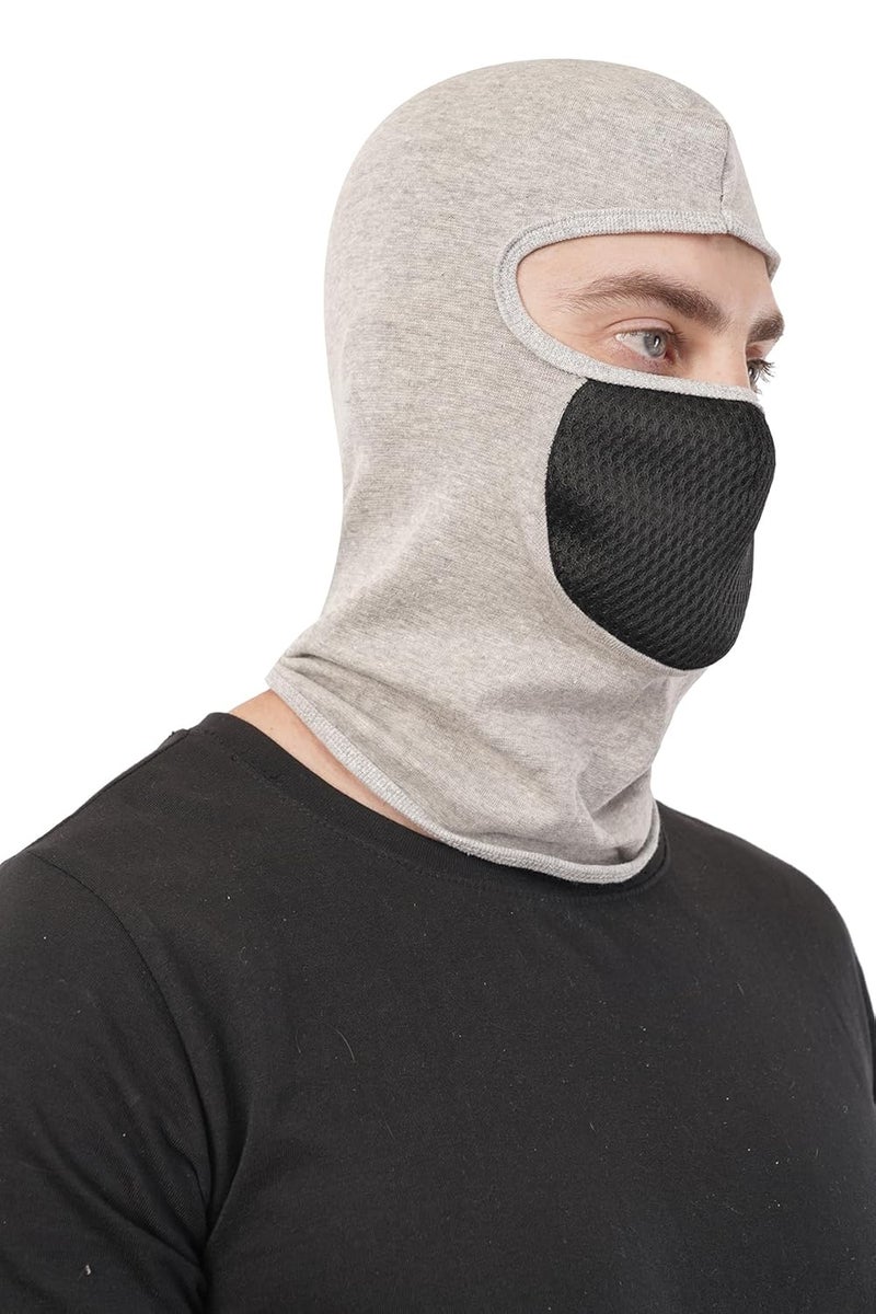 PrimeBox Helmet Face Mask Full Cover Bike Riding Cotton Anti-Dust Protection Neck Gaiter Stylish Black Biker Mask Pack of 1 Balaclava for Men - Image 2