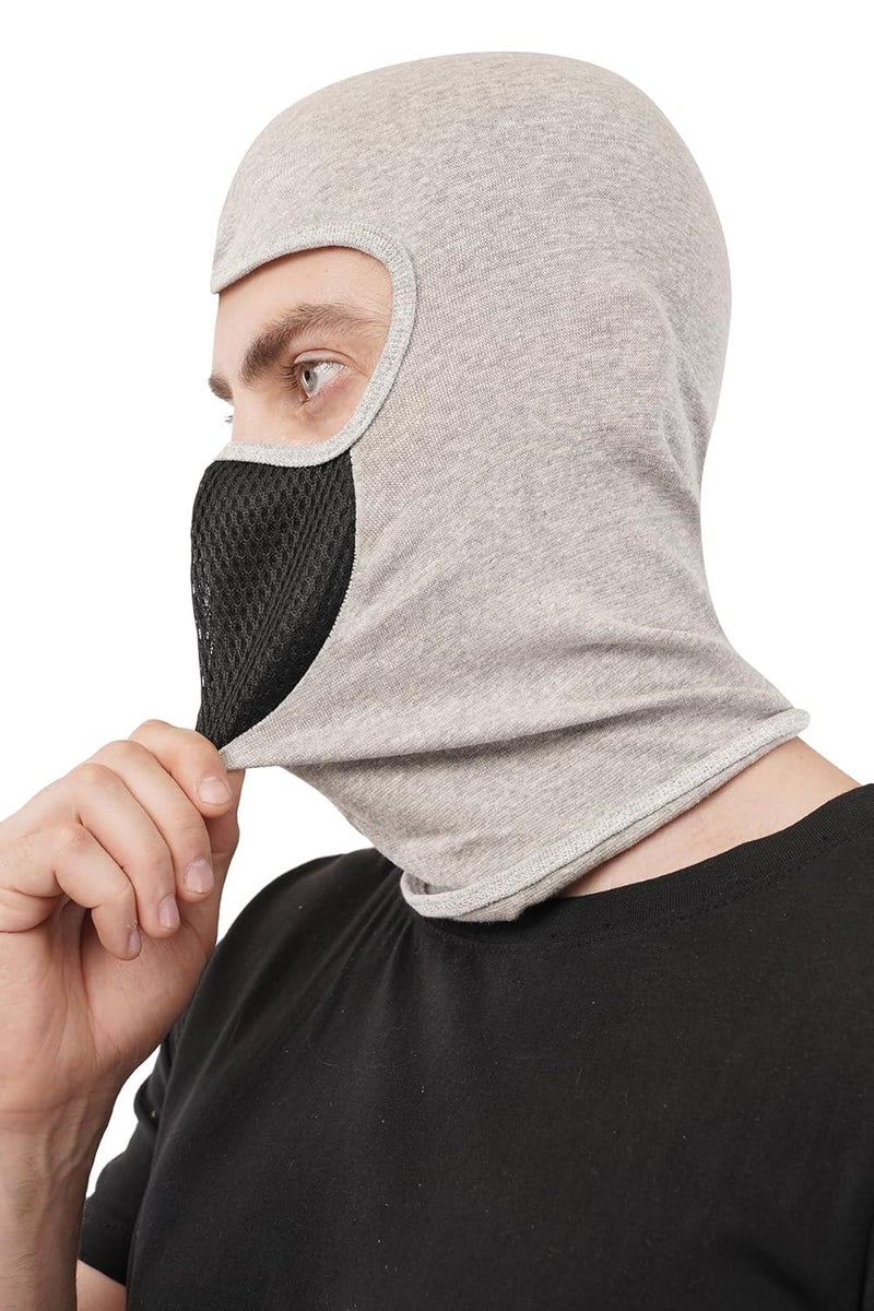 PrimeBox Helmet Face Mask Full Cover Bike Riding Cotton Anti-Dust Protection Neck Gaiter Stylish Black Biker Mask Pack of 1 Balaclava for Men - Image 5
