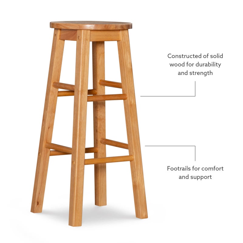 Linon 29-Inch Barstool With Round Seat - Image 3