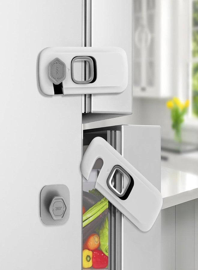 BLIXAR Child Proof Refrigerator Lock, BLIXAR Fridge Locks for Kids with Sticky Adhesive Pads, Child Safety Locks for Doors, RV Refrigerator, Oven Lock Child Safety Baby Cabinet Locks [Pack -2] Multicolor - Image 1
