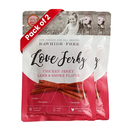 Rena’s Love Jerky Lamb & Smoke Flavour Dog Treats | High Protein, Soft & Tasty Training Snacks | Promotes Strong Muscles & Healthy Coat | Suitable for All Dog Breeds - 120g Each (Pack of 2) - Image 2