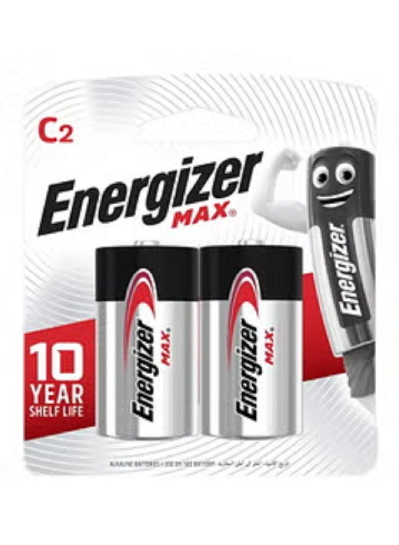 Energizer بطاريات إنرجايزر ماكس القلوية C2 - عبوة من قطعتين - Image 1