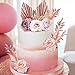 Tallew 28 Pcs Boho Cake Topper Decorations Vintage Artificial Rose Flowers Leaves for Cake Decorating Kit Dried Faux Flower Decor for Bohemian Wedding Bridal Baby Shower Birthday Party Supplies Rose Gold - Image 4