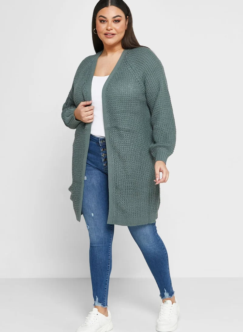 Only Carmakoma Openwork Knitted Cardigan