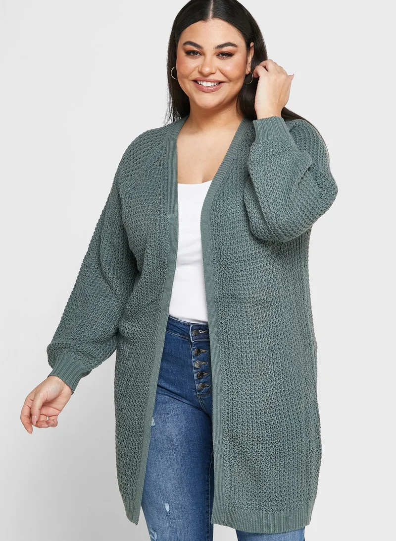 Only Carmakoma Openwork Knitted Cardigan