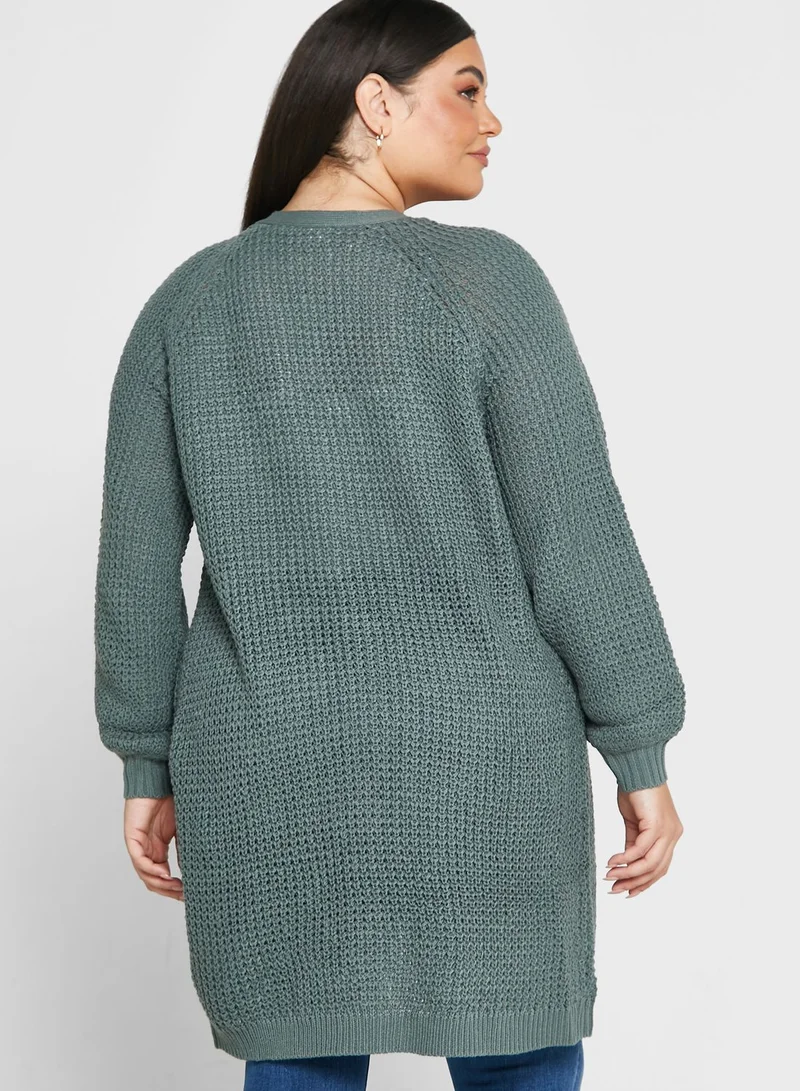 Only Carmakoma Openwork Knitted Cardigan