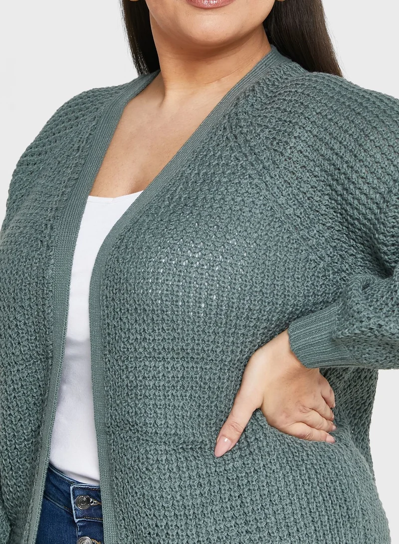 Only Carmakoma Openwork Knitted Cardigan