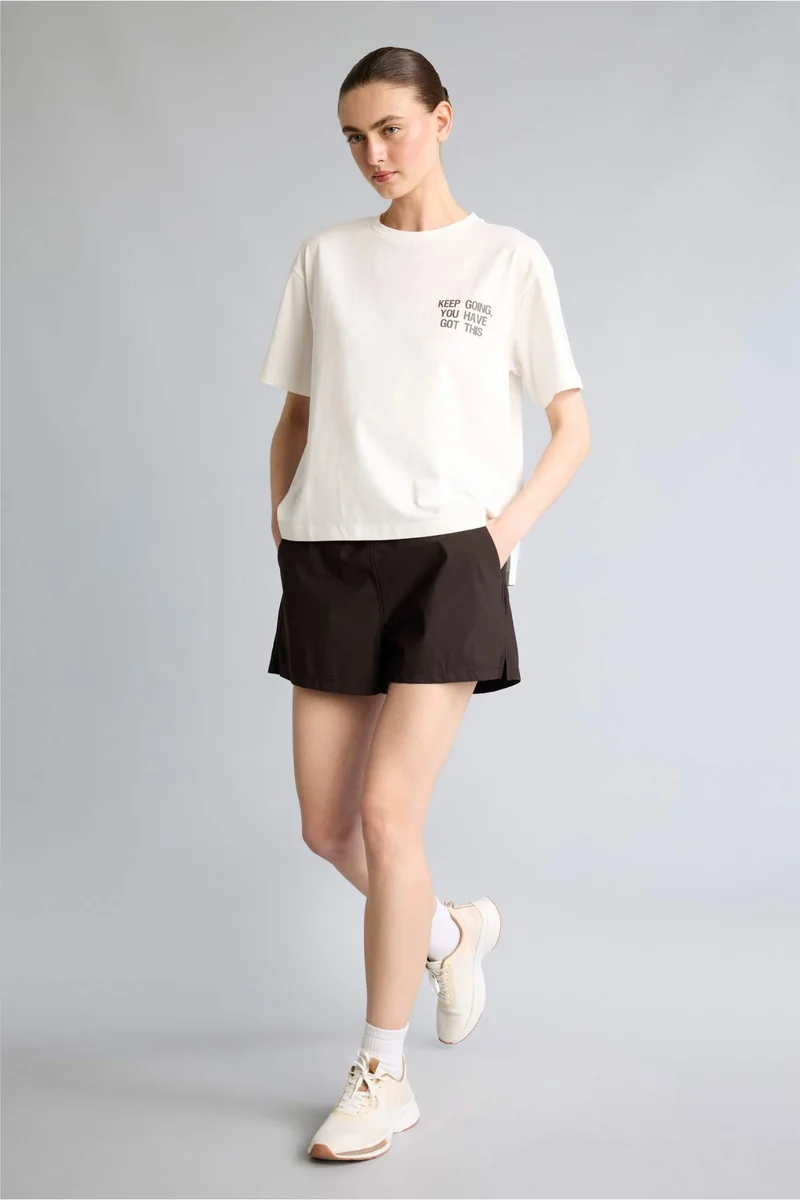 DeFacto Comfort Fit Printed Crew Neck Short Sleeve T-Shirt