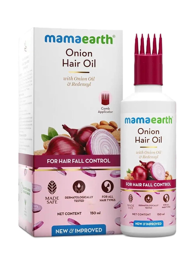 MAMAEARTH Onion Hair Oil for Hair Regrowth and Hair Fall Control 150 ml - Image 1