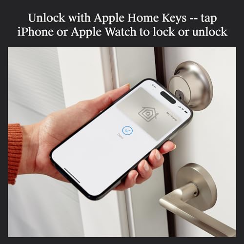 Level Lock+ WiFi Deadbolt Smart Lock - World's Smallest Smart Lock Plus Apple Home Key - Lock/Unlock Anywhere - Level App for iOS & Android - Works with Apple Home, Alexa, GoogleHome (Satin Nickel) - Image 5