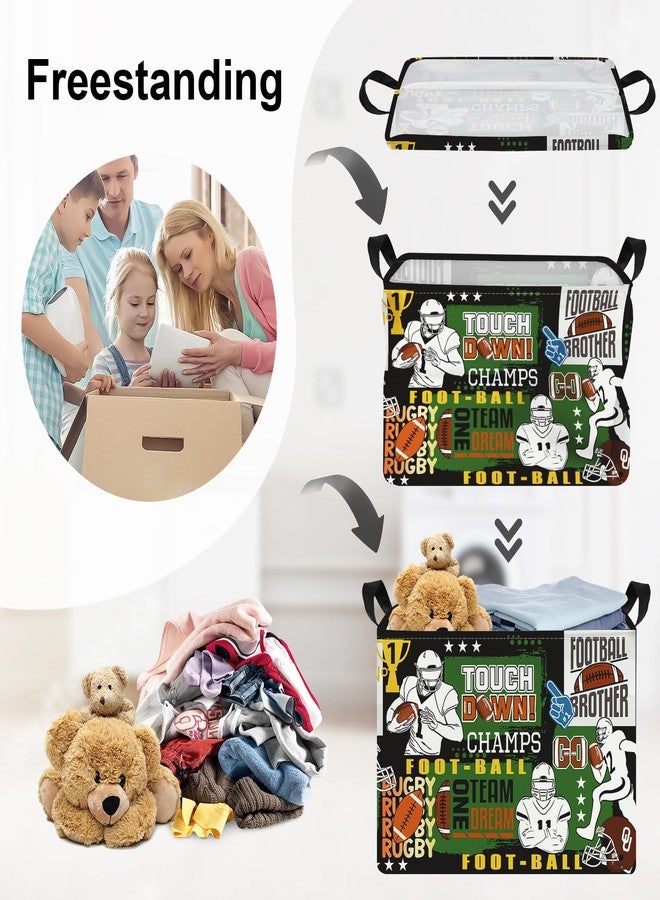 HUUMONSS Comic Balls Baby Laundry Hamper Collapsible Clothes Kids Storage Basket Large Boys Gift Toy Box Bin for Nursery Room, Rugby, 36L - Image 3