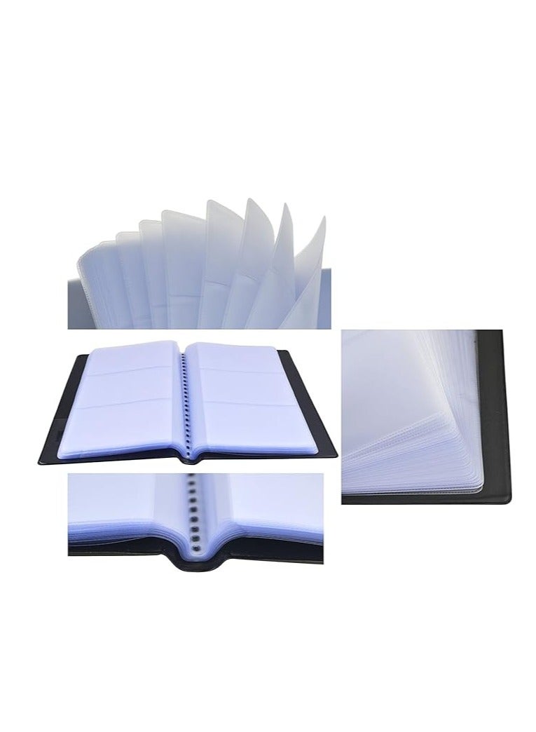 موديست حامل بطاقة العمل، حامل بطاقة الاسم، بطاقة الائتمان، حافظة الكتب، منظم جواز السفر، 240 فتحة (أسود) - Image 3