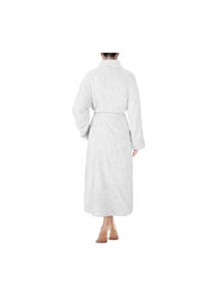 ماركة غير محددة Hooded Terry Cotton Bathrobe White  - Image 2