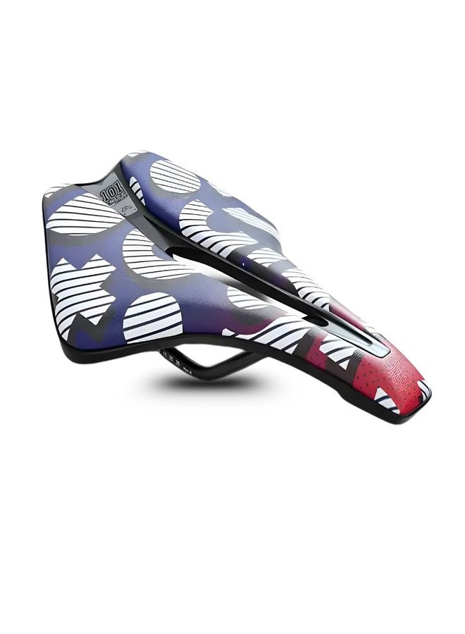 FCCRACING FCC Racing Comfortable Bicycle Printed Saddle | PU Leather Shock-Absorbing Seat | Lightweight Cycle Saddle - Style 10 - Image 2