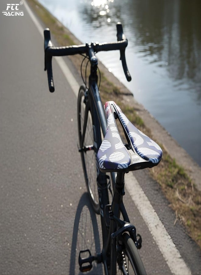 FCCRACING FCC Racing Comfortable Bicycle Printed Saddle | PU Leather Shock-Absorbing Seat | Lightweight Cycle Saddle - Style 10 - Image 3