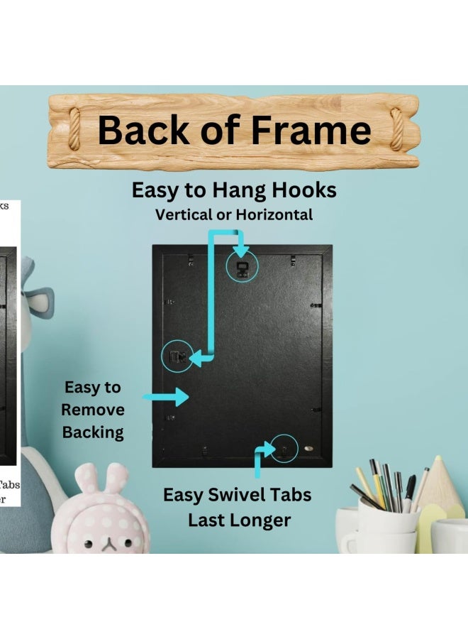 Tasse Verre 8x12 Picture Frames (2-Pack) - HIGH Definition Glass Front Cover - Displays 8" by 12" Picture Frame- Vertical or Horizontal and Comes Ready to Hang. 8x12 Frame Poster - Image 5