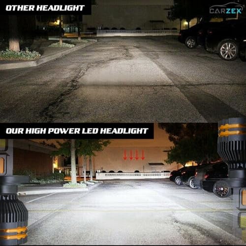 Carzex® H4 LED Headlight Bulbs 300W (150 Watts x 2) – 20,000 Lumens Super Bright Conversion Kit for Cars, 6500K Cool White, High Power LED V96PRO SERIES | Set of 2 | 1 Year Warranty - Image 5