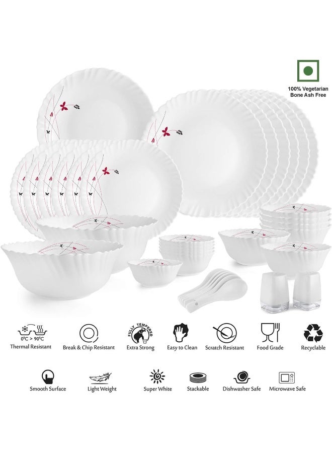 Cello طقم عشاء سيلو لوش فييستا دازل سيريز أوبالوير، 35 قطعة، خدمة لـ 6 أشخاص، أبيض - Image 2