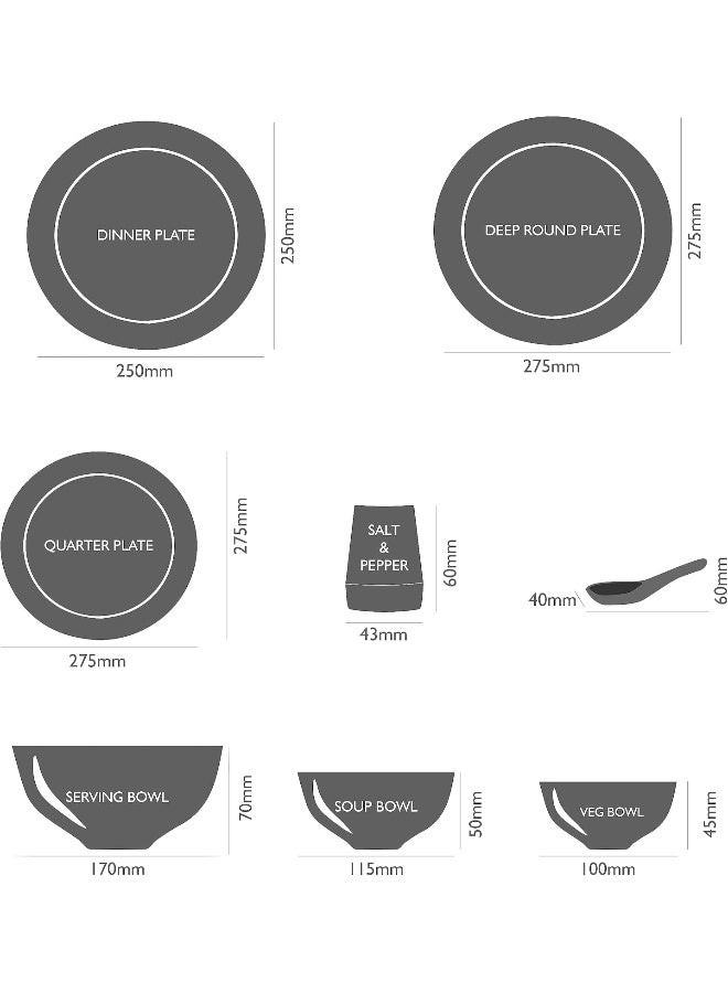 Cello طقم عشاء سيلو لوش فييستا دازل سيريز أوبالوير، 35 قطعة، خدمة لـ 6 أشخاص، أبيض - Image 5