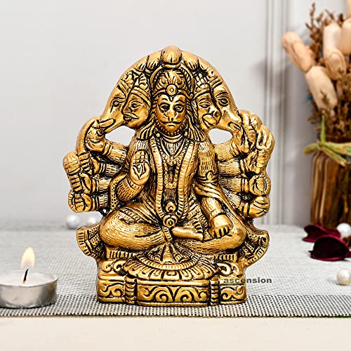 ascension Hanuman ji Panchmukhi Hanuman Murti Bajrangbali Murti Religious Idol for Pooja Room & Decor Your Home Office Hanuman Idol Statue Panchmukhi Hanuman Ji for Wall Hanging - Image 1