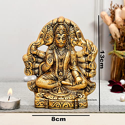 ascension Hanuman ji Panchmukhi Hanuman Murti Bajrangbali Murti Religious Idol for Pooja Room & Decor Your Home Office Hanuman Idol Statue Panchmukhi Hanuman Ji for Wall Hanging - Image 4