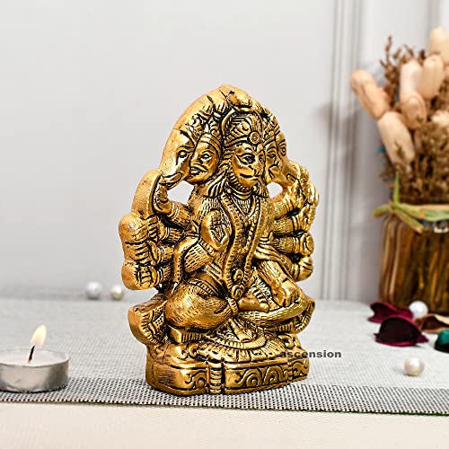 ascension Hanuman ji Panchmukhi Hanuman Murti Bajrangbali Murti Religious Idol for Pooja Room & Decor Your Home Office Hanuman Idol Statue Panchmukhi Hanuman Ji for Wall Hanging - Image 3