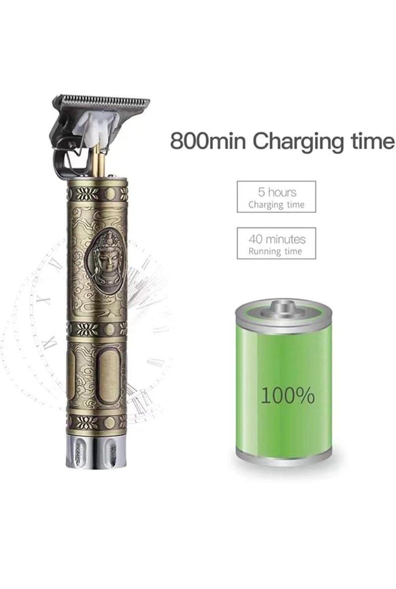 Divine Quest JN SUPPLIER Professional Hair Clipper Vintage Design 1500mAh Cordless Trimmer with Stainless Steel Blades Bronze - Image 5