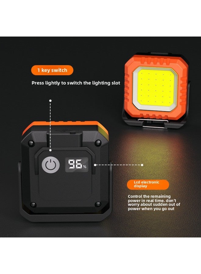 Loquat Multi-function Portable Lamp Digital Display Led Magnet Adsorption Usb Charging Work Light Hanging Camping Light-Color:G1 - Image 4