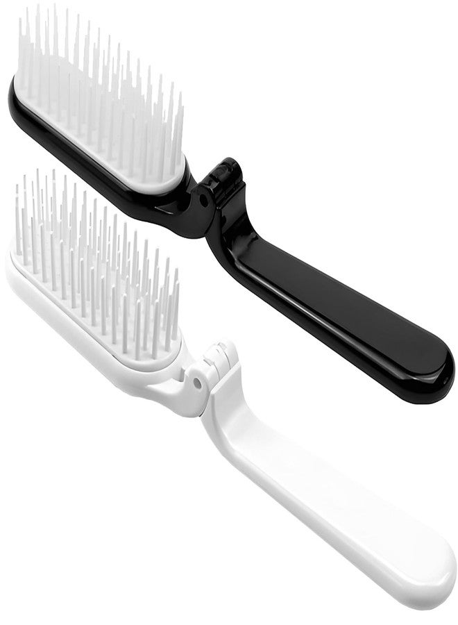 Kootinn 2-Pack Compact Folding Hair Combs in Black & White - Perfect for Travel and On-the-Go Styling - Image 1
