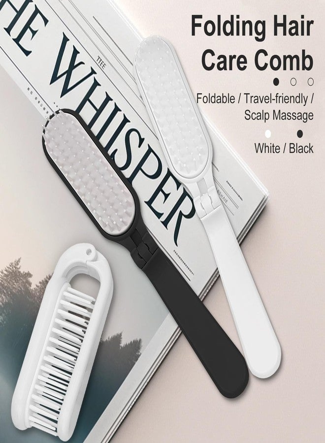 Kootinn 2-Pack Compact Folding Hair Combs in Black & White - Perfect for Travel and On-the-Go Styling - Image 2