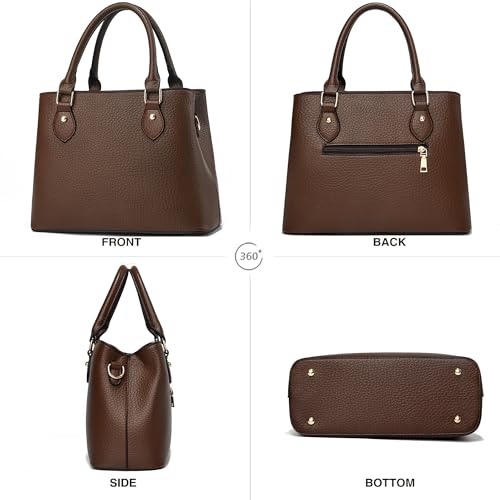 CHICAROUSAL Purses and Handbags for Women Leather Crossbody Bags Women's Tote Shoulder Bag (CC Coffee) - Image 3