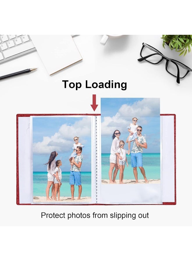 Vienrose Small Photo Album 4x6 Photos, 2 Pack Linen Cover Mini Photo Book, 26-Page Holds 52 Pictures, Artwork or Postcards Storage for Baby - Image 3