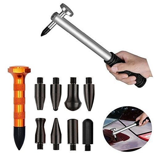 G@S G&S GS 10pcs Car Body Paintless Dent Removal Tools Aluminum Dent Hammer with Knock Down Head Tap Down Tools Set Dent Repair Kit - Image 1