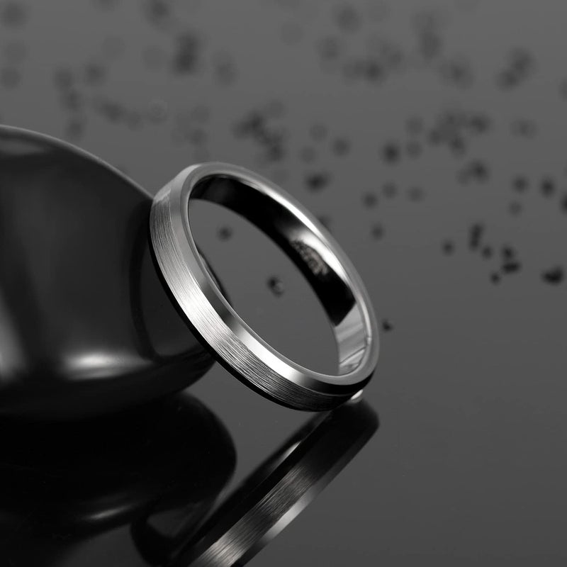 Greenpod 4MM 6MM 8MM Tungsten Carbide Engagement Ring Brushed Beveled Edge Polished Silver Wedding Band for Men Women Engraved I Love You Always & Forever Size 4-15 - Image 1