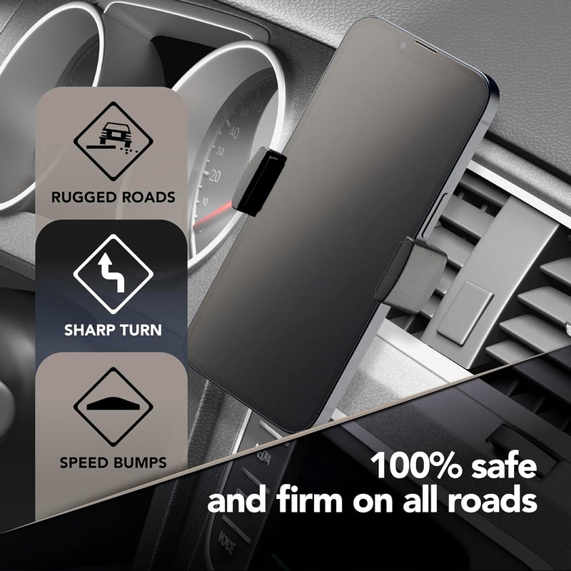 Cellularline Air Vent Car Phone Holder, 360° Rotating Smartphone Mount with Secure Two-Side Grip, Compact Universal In-Car Holder - Image 5