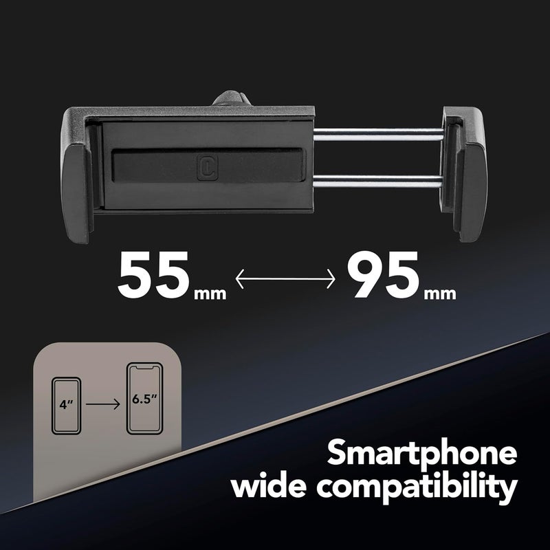 Cellularline Air Vent Car Phone Holder, 360° Rotating Smartphone Mount with Secure Two-Side Grip, Compact Universal In-Car Holder - Image 4